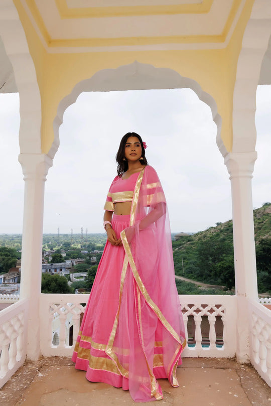 Calypso Coral Pink Lehenga Set Ragavi