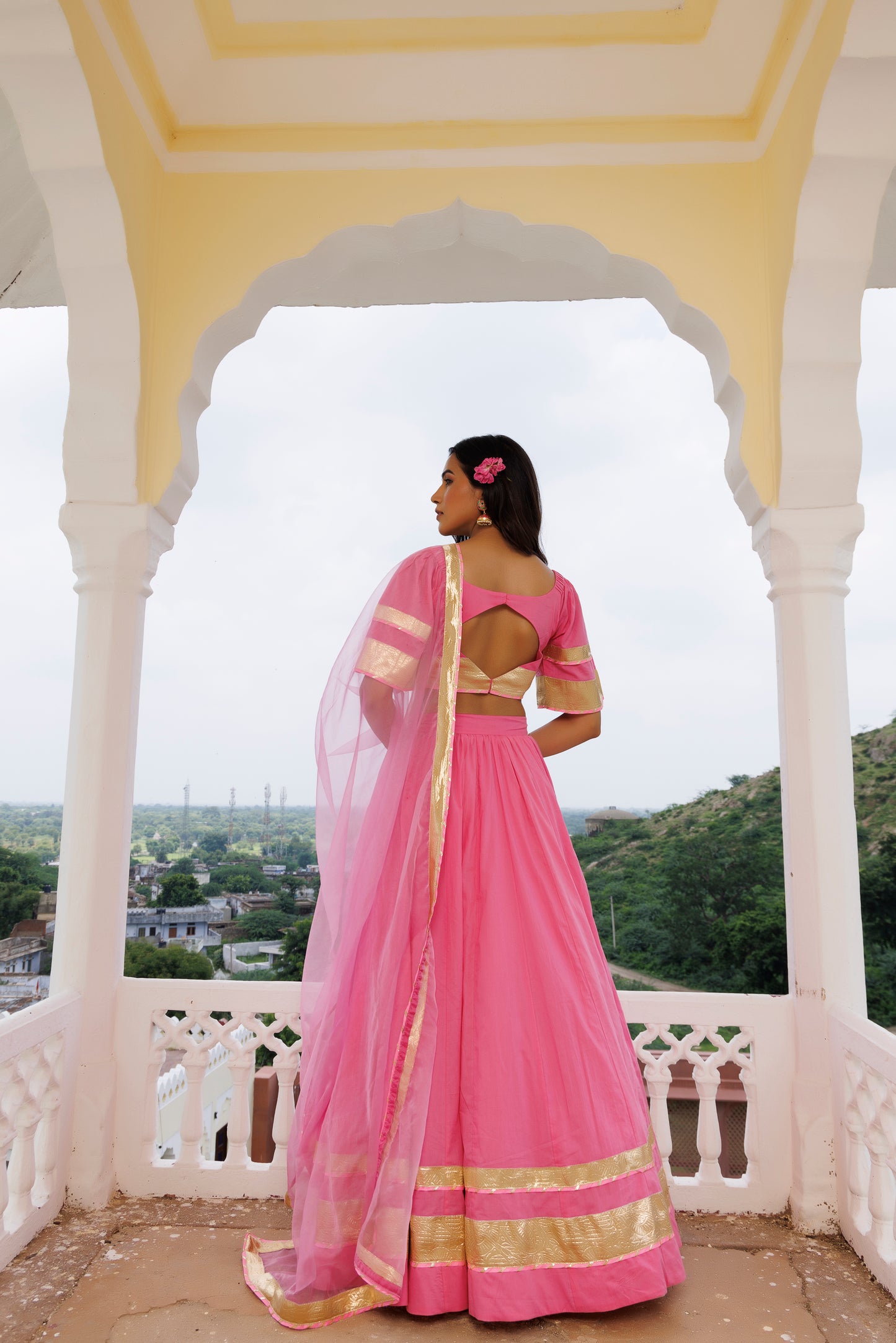 Calypso Coral Pink Lehenga Set