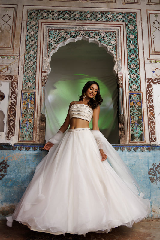 Ethereal White Lehenga Set
