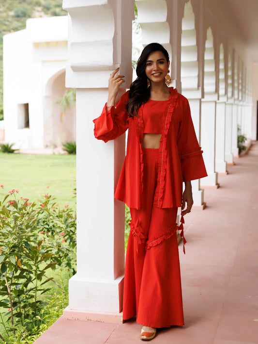 EmberGlow Red Co-ord Set