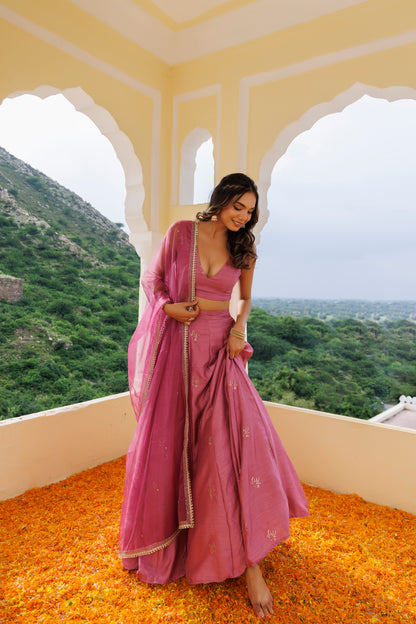 Rose Wine Pink Lehenga Set