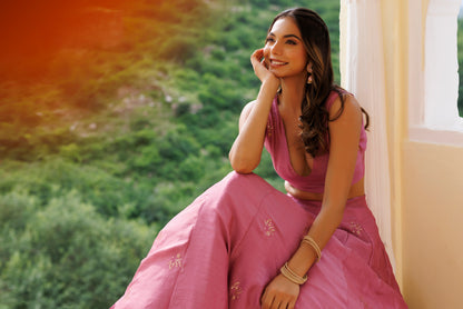 Rose Wine Pink Lehenga Set