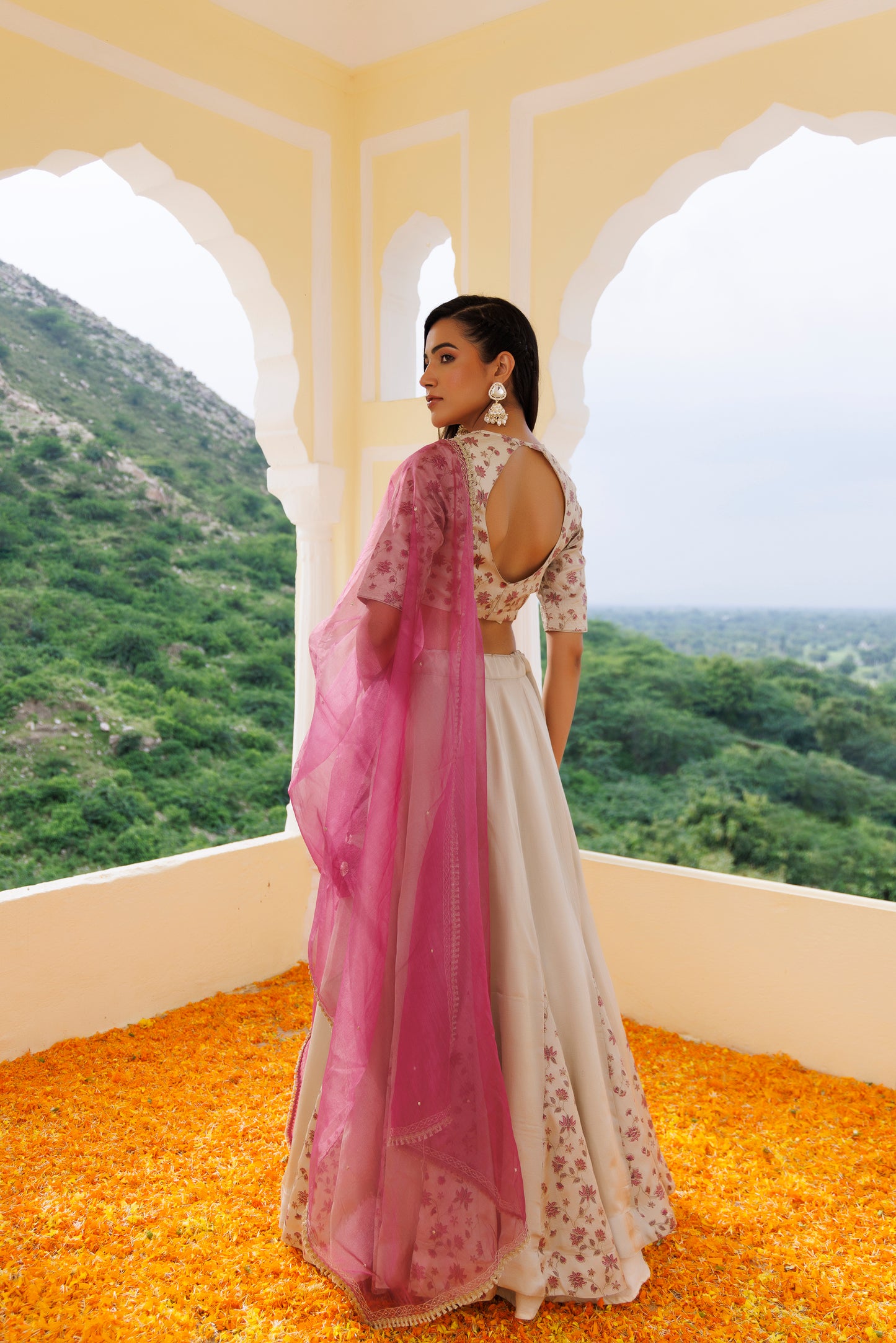 Dove Grey Purple Lehenga Set