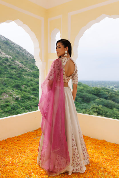 Dove Grey Purple Lehenga Set