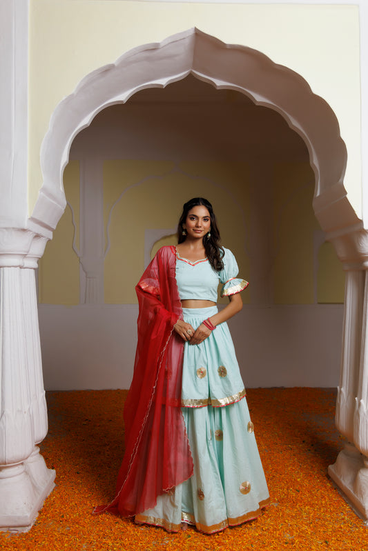 Aquamarine Blue Lehenga Set