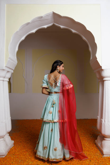 Aquamarine Blue Lehenga Set