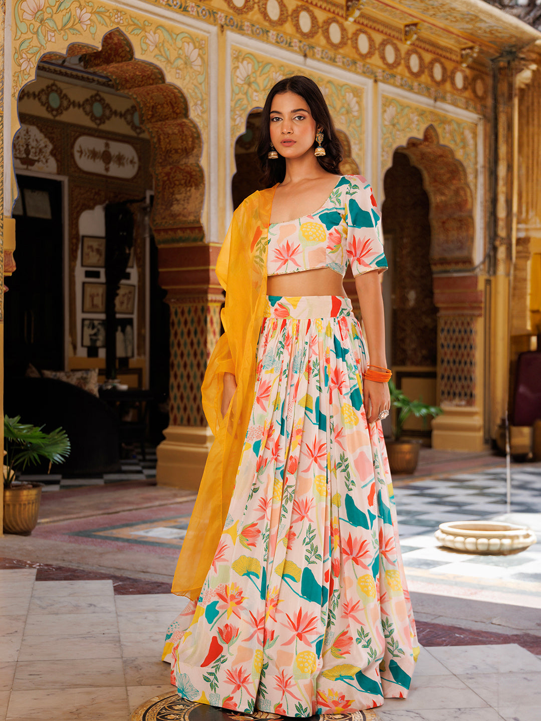 Multicolor Printed lehnga set