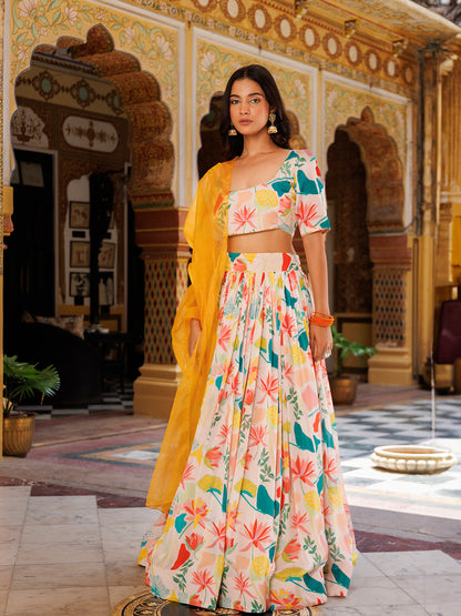 Multicolor Printed lehnga set