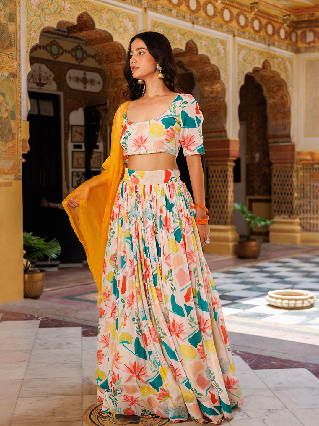 Multicolor Printed lehnga set