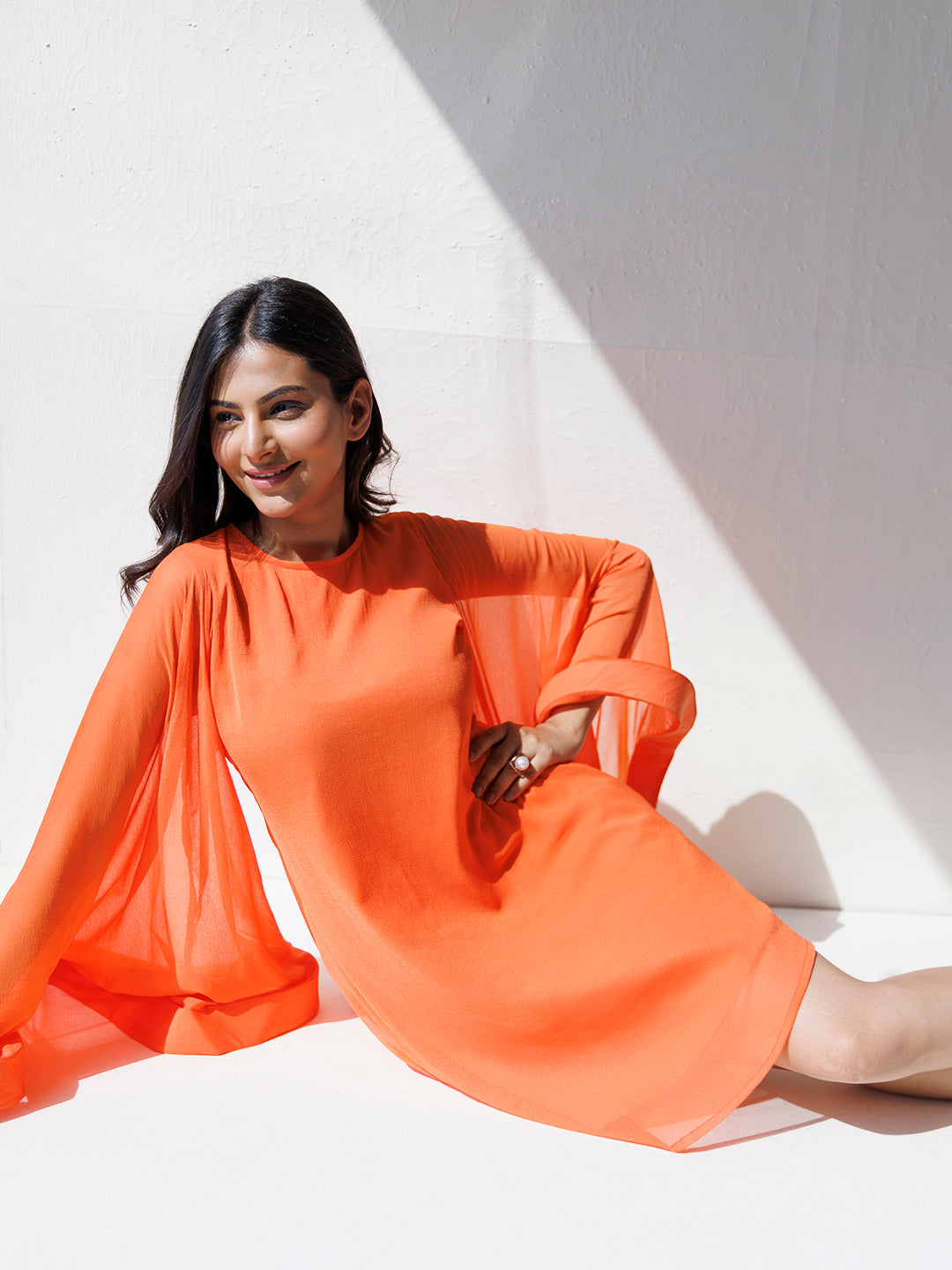Flame Orange Organza Dress