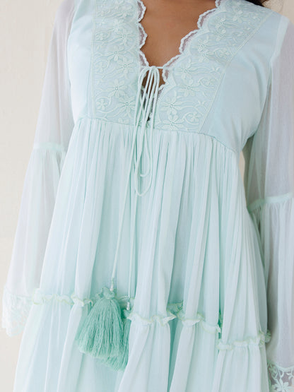 Blue Flox Chiffon Dress