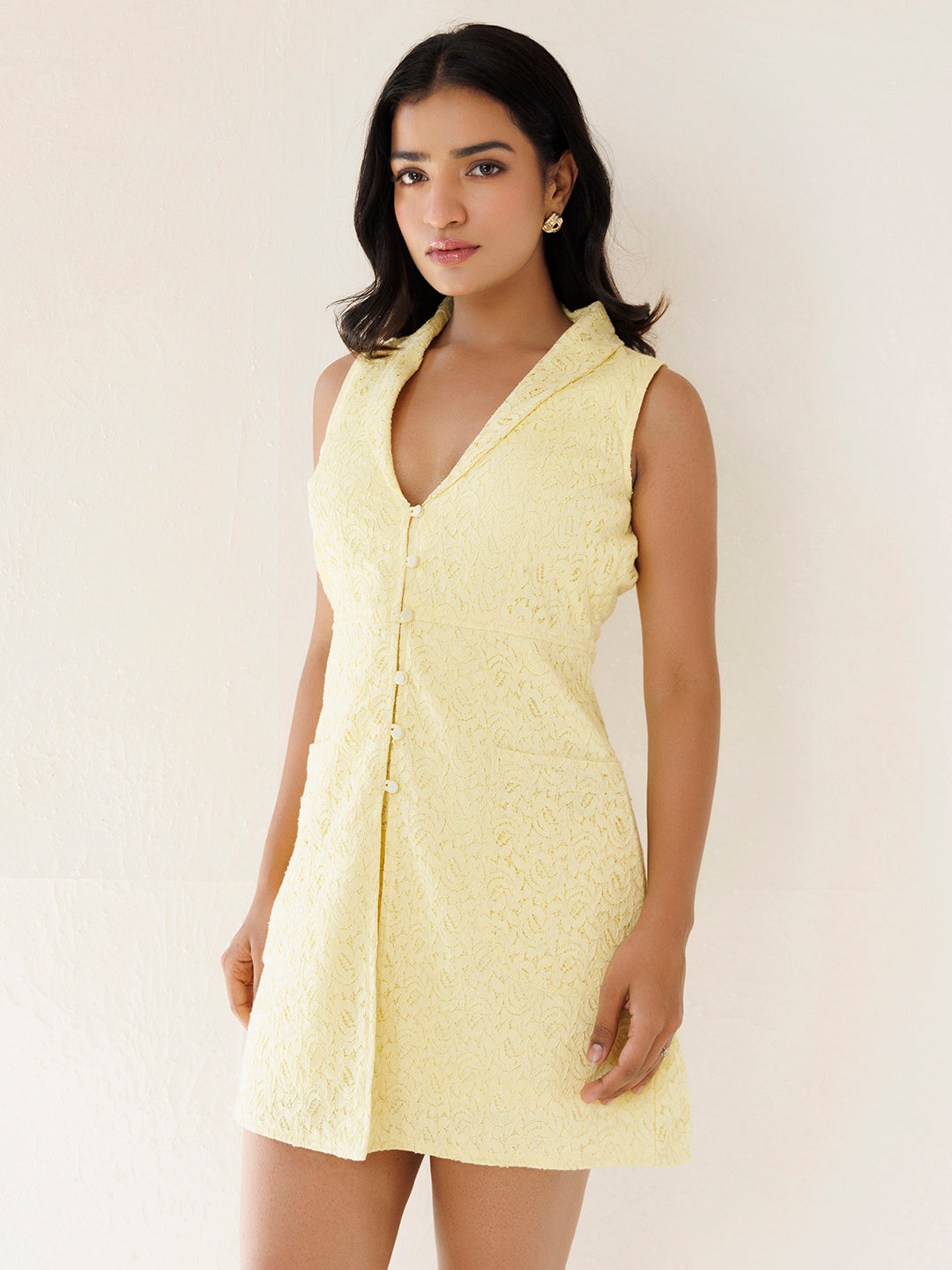 Yellow Foxglove Cotton Net Dress