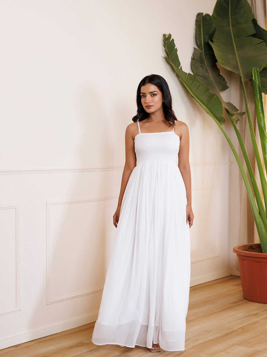 Snowball White Chiffon Dress