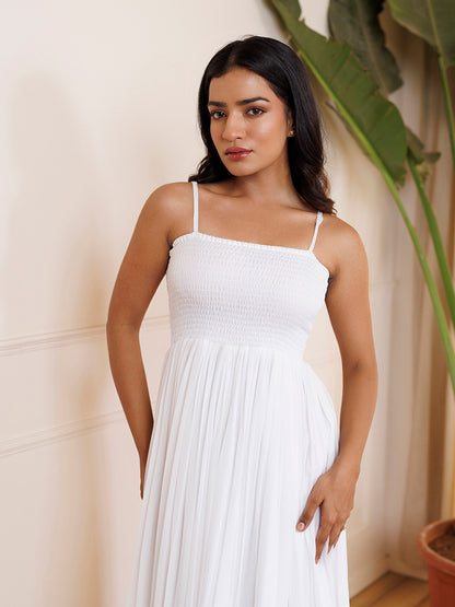 Snowball White Chiffon Dress