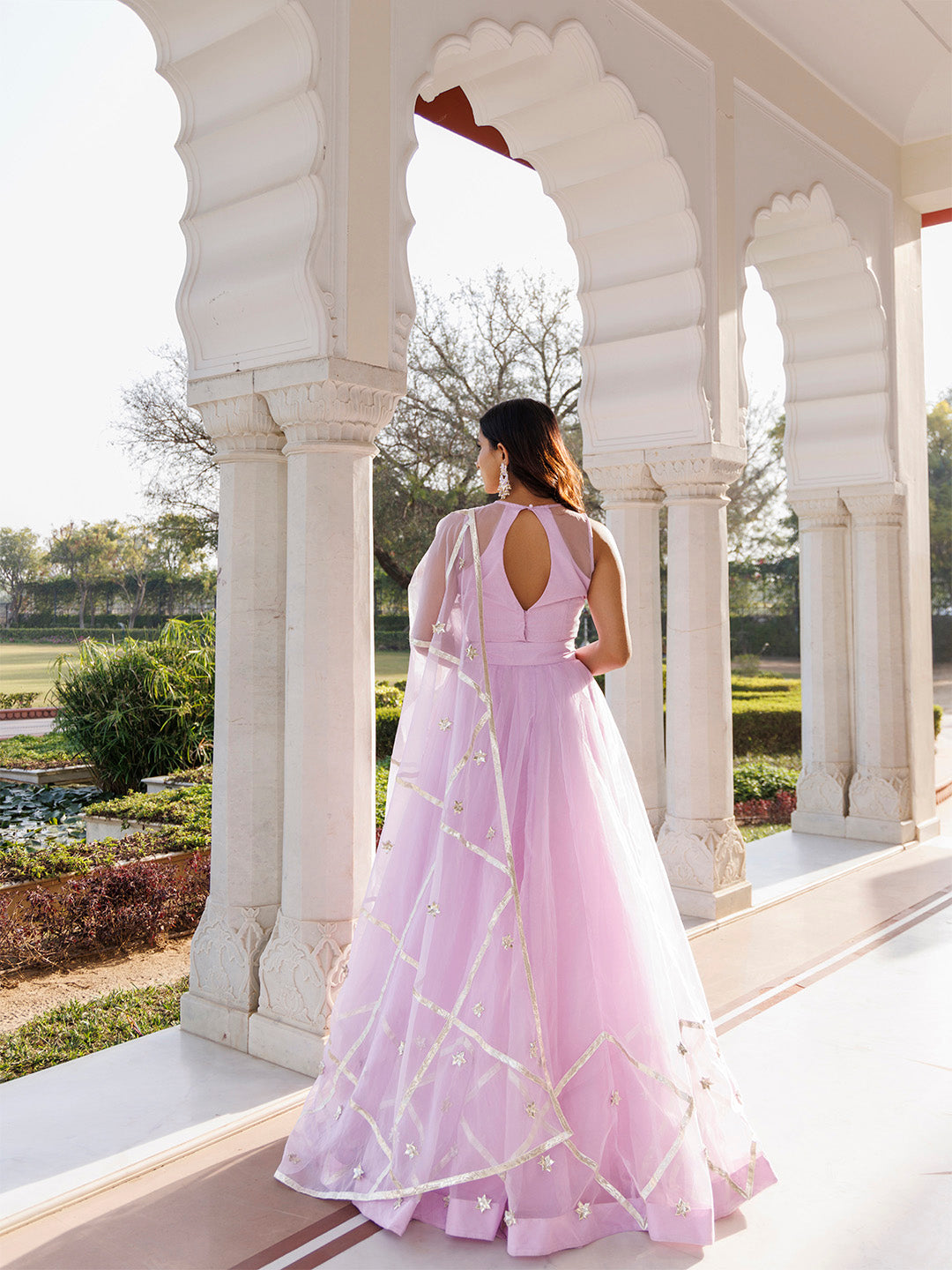 Petal Purple Organza Lehenga Set
