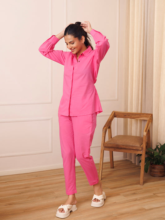 Persian Pink Cotton Co- Ord Set