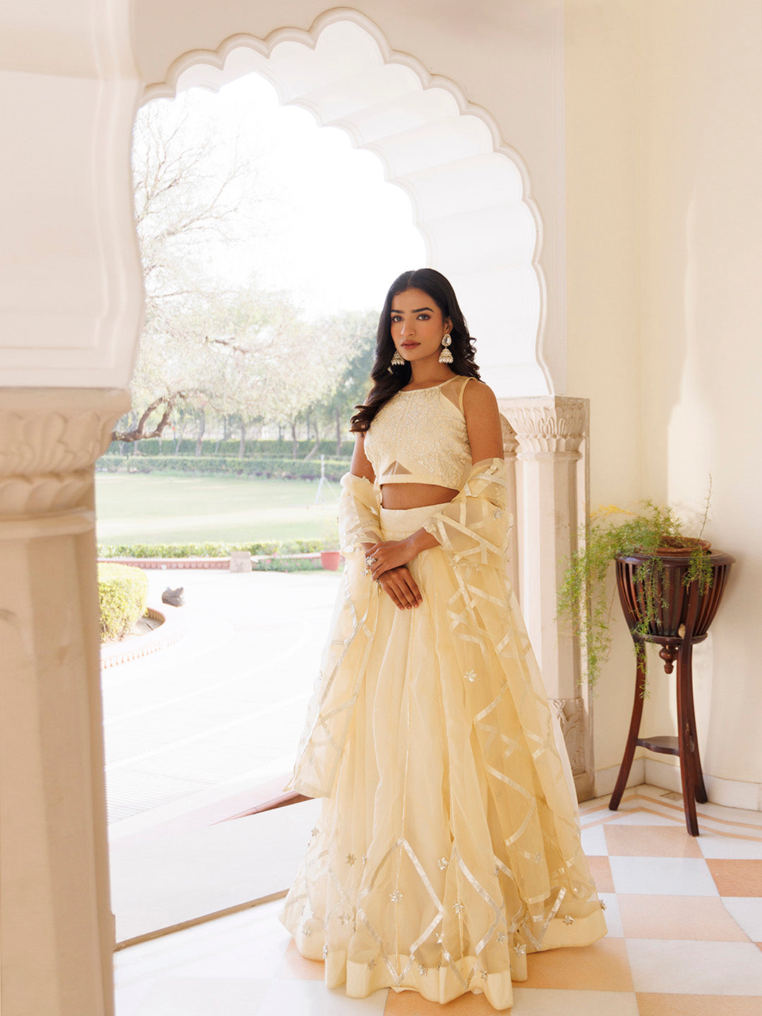 Petal Yellow Organza Lehenga Set