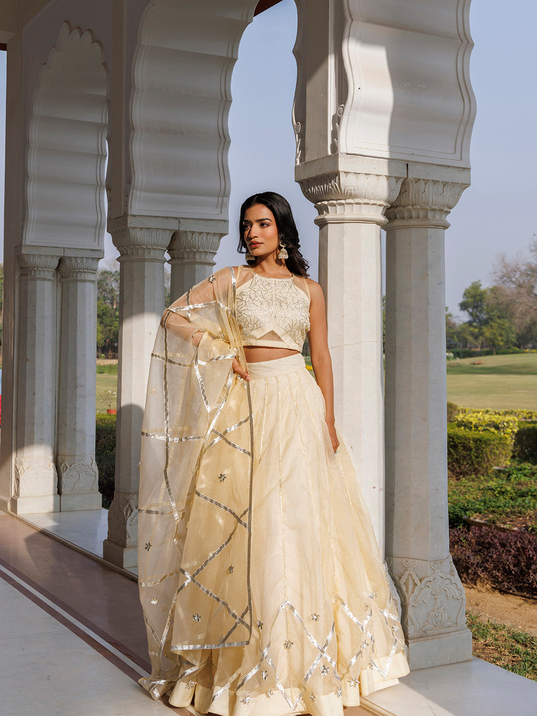 Petal Yellow Organza Lehenga Set