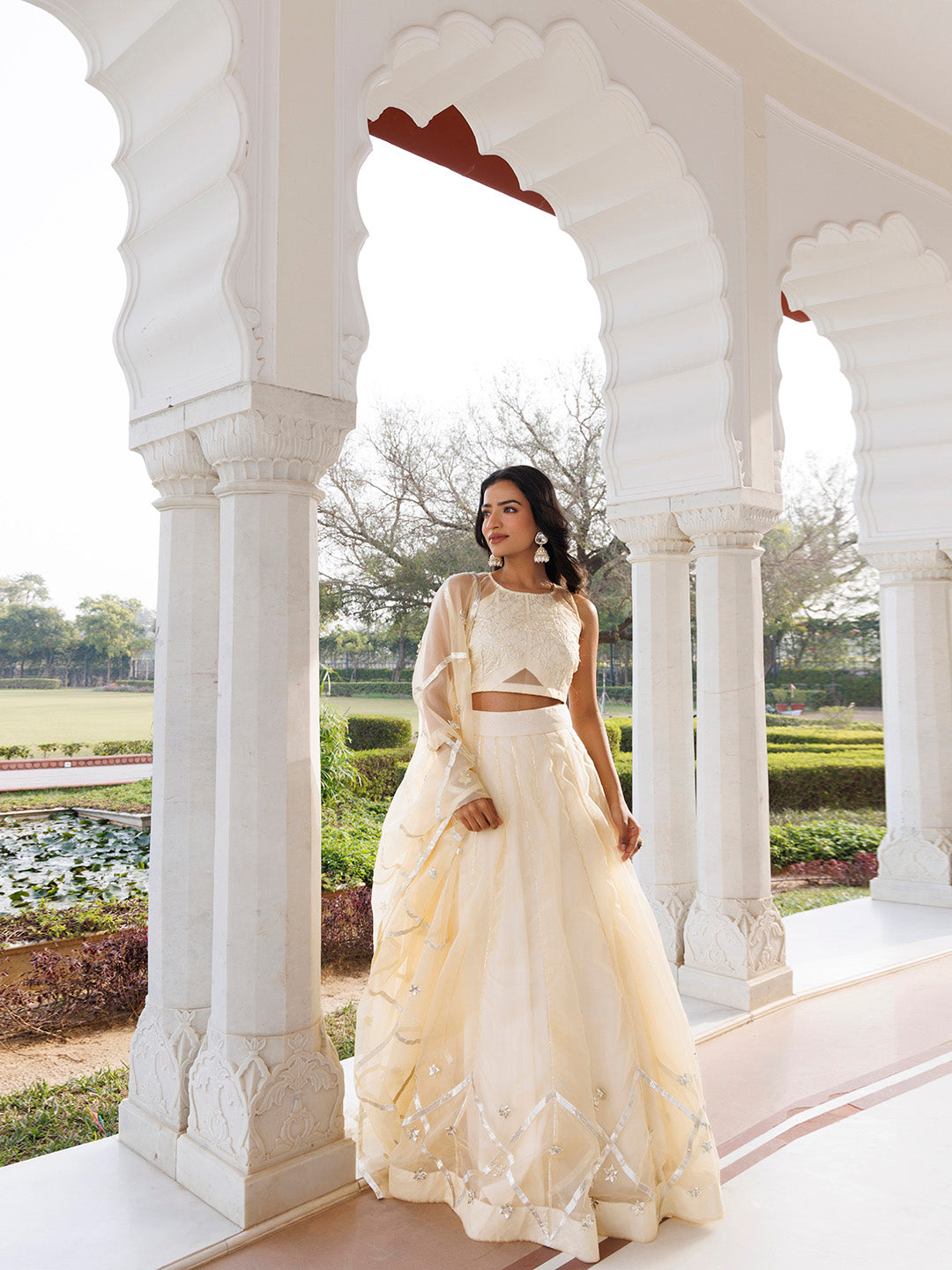 Petal Yellow Organza Lehenga Set