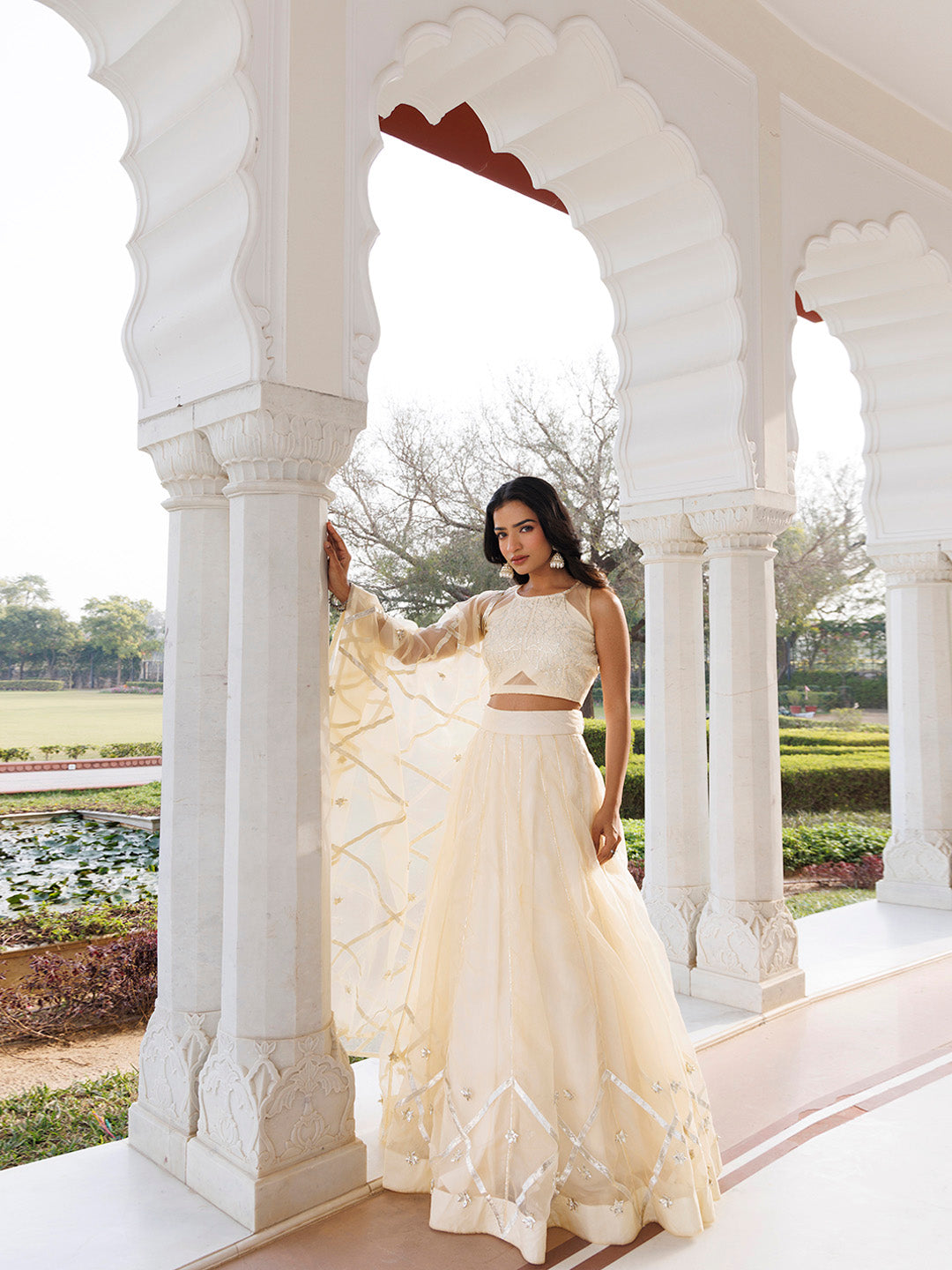 Petal Yellow Organza Lehenga Set