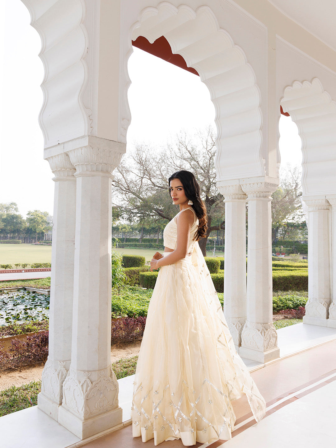 Petal Yellow Organza Lehenga Set