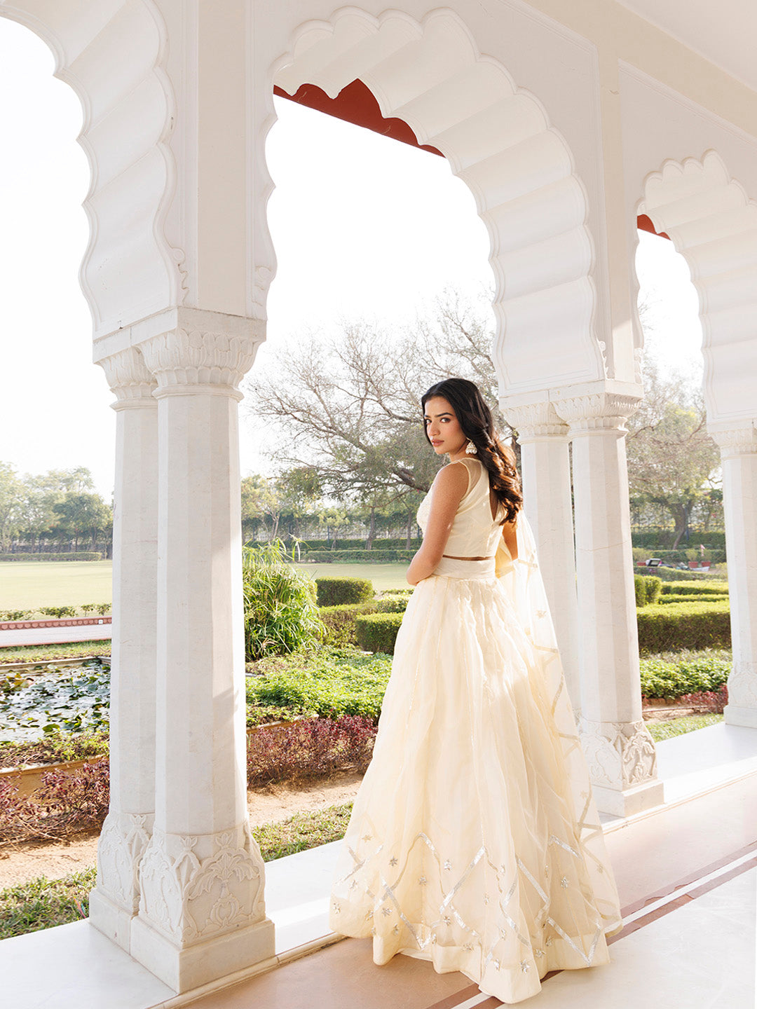 Petal Yellow Organza Lehenga Set