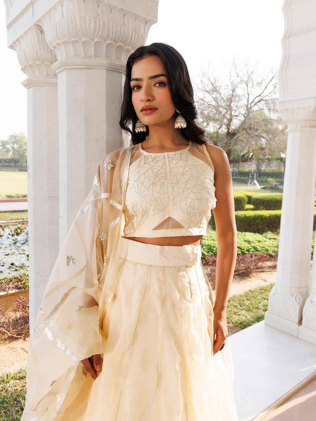 Petal Yellow Organza Lehenga Set