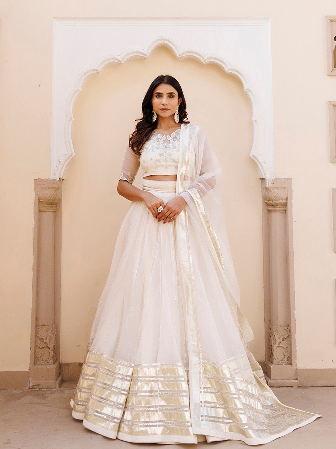 White Whisper Organza Lehenga Set