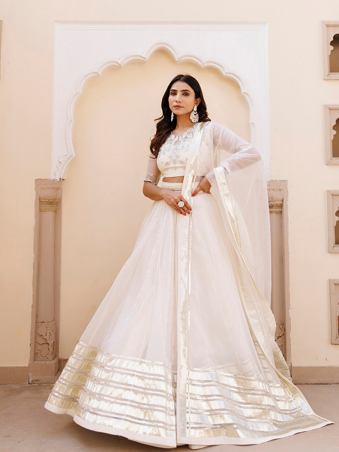 White Whisper Organza Lehenga Set