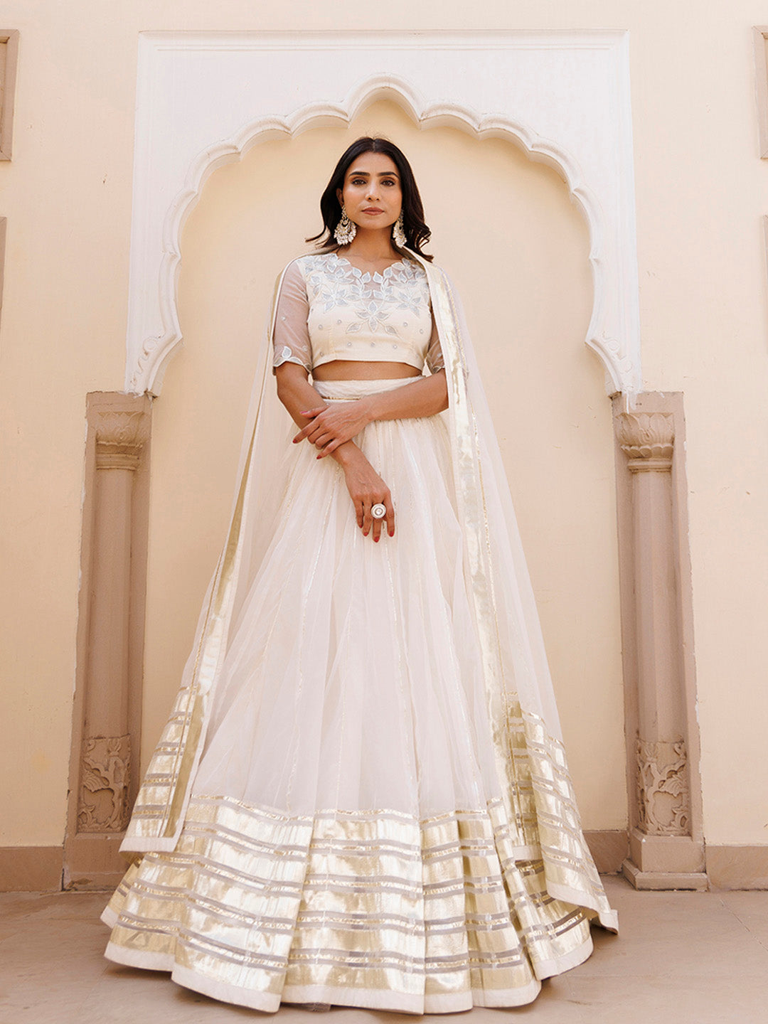 White Whisper Organza Lehenga Set