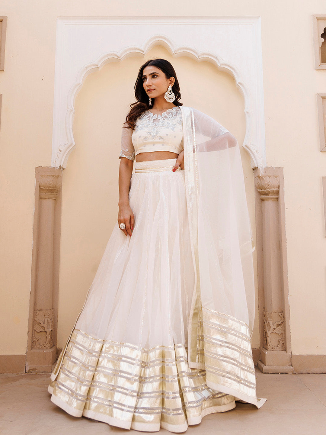 White Whisper Organza Lehenga Set