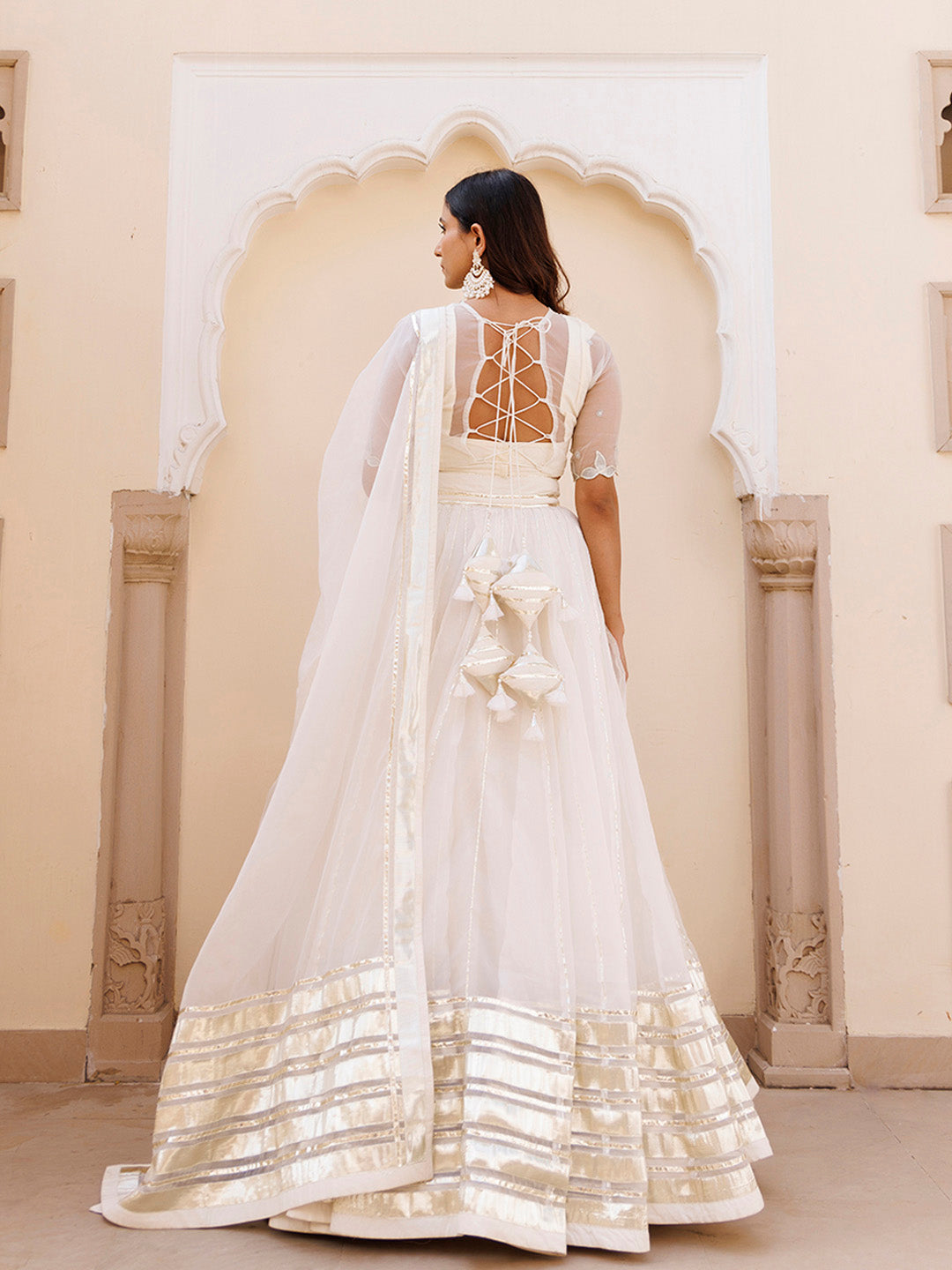 White Whisper Organza Lehenga Set