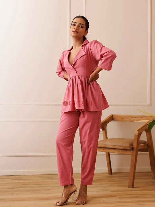 Bleeding Heart Pink Co- Ord Set - Ragavi