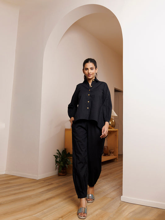 Viola Black Cotton Co- Ord Set