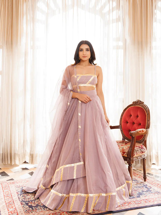 Lilac Ash Lehenga Set RAGAVI