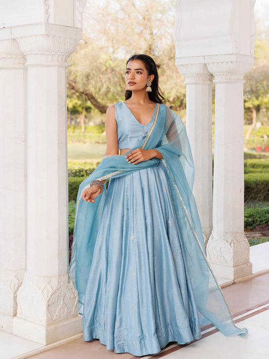 Coastal Blue Lehenga Set
