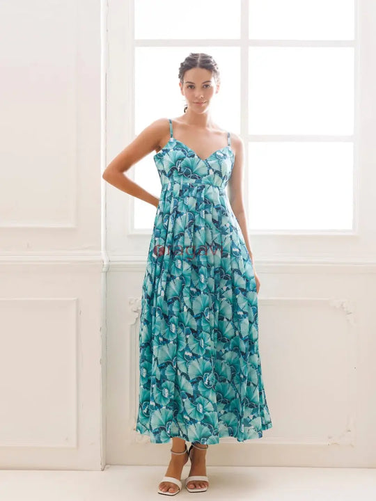 Water Garden Green Maxi Dress - Ragavi