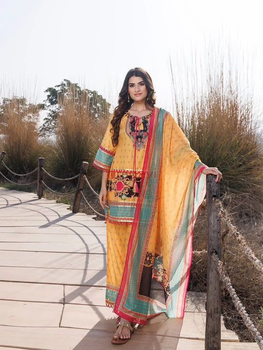 Sunstruck Yellow Muslin Kurta Set - Ragavi
