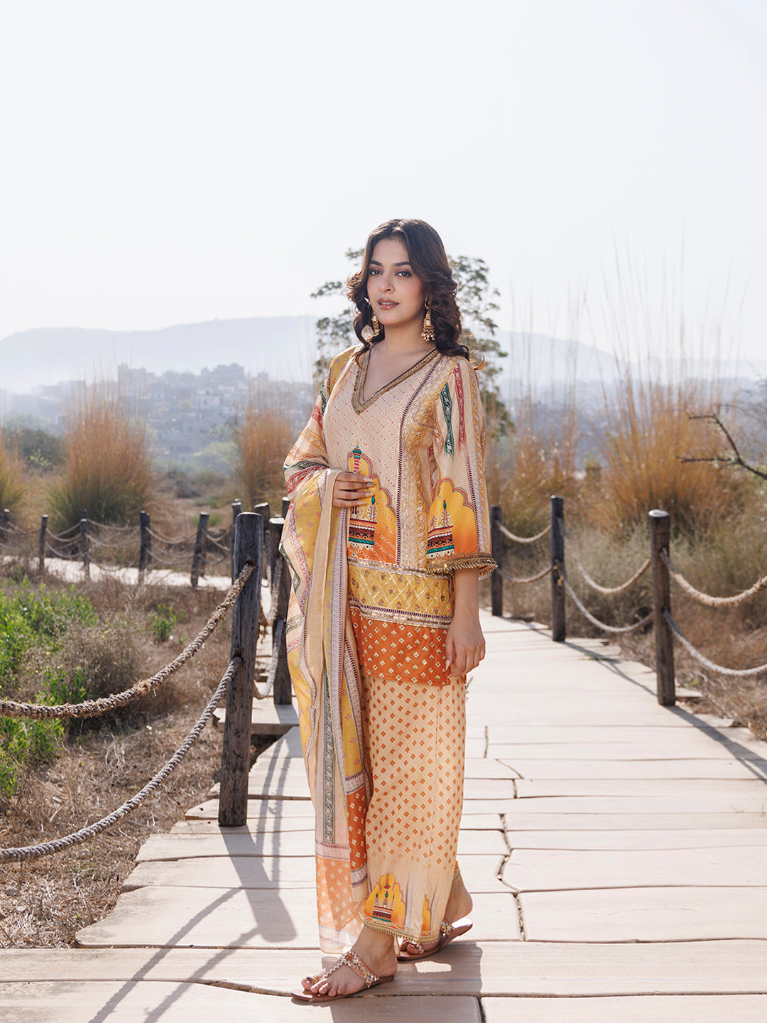 Misted Yellow Muslin Kurta Set