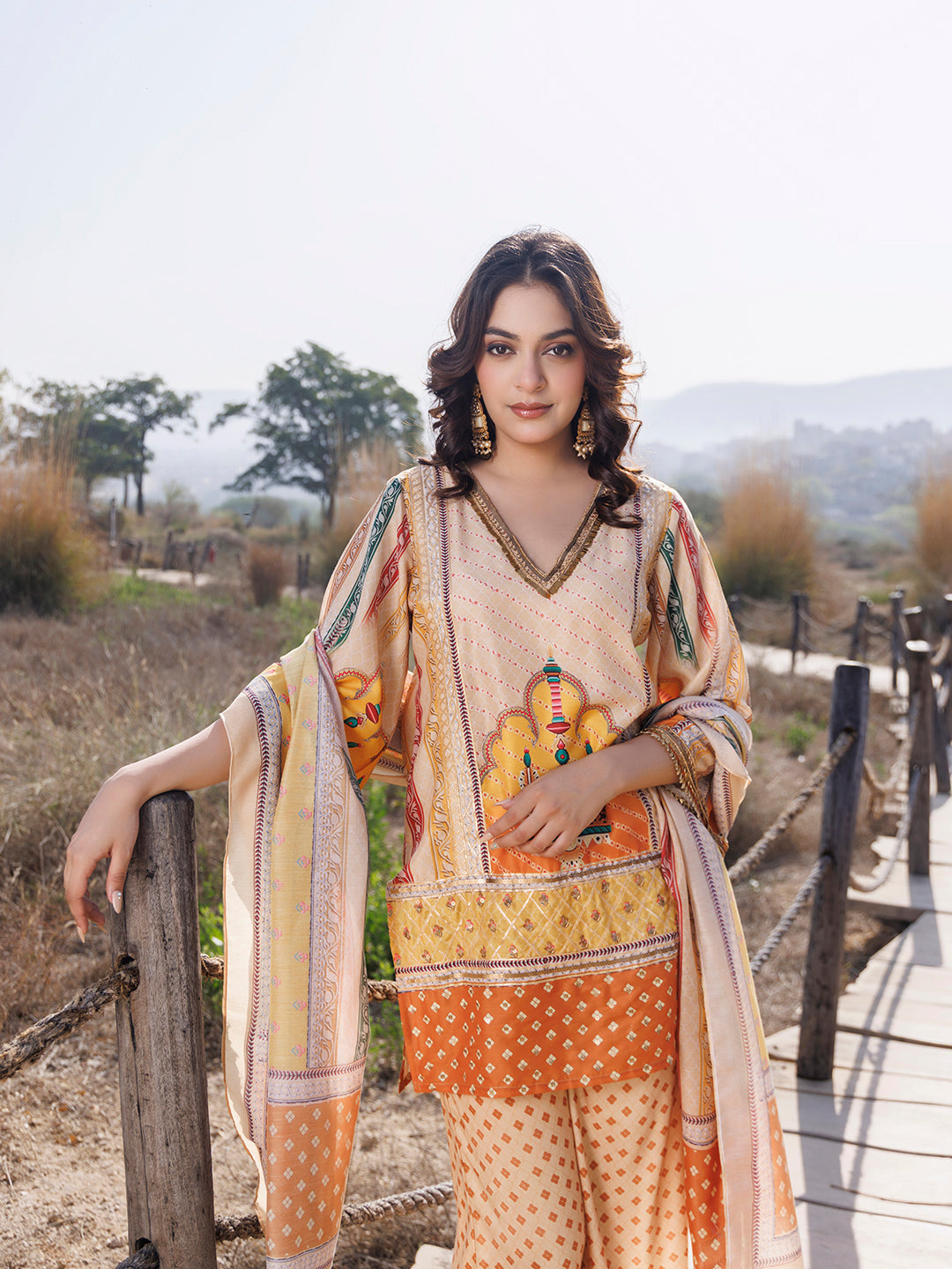 Misted Yellow Muslin Kurta Set