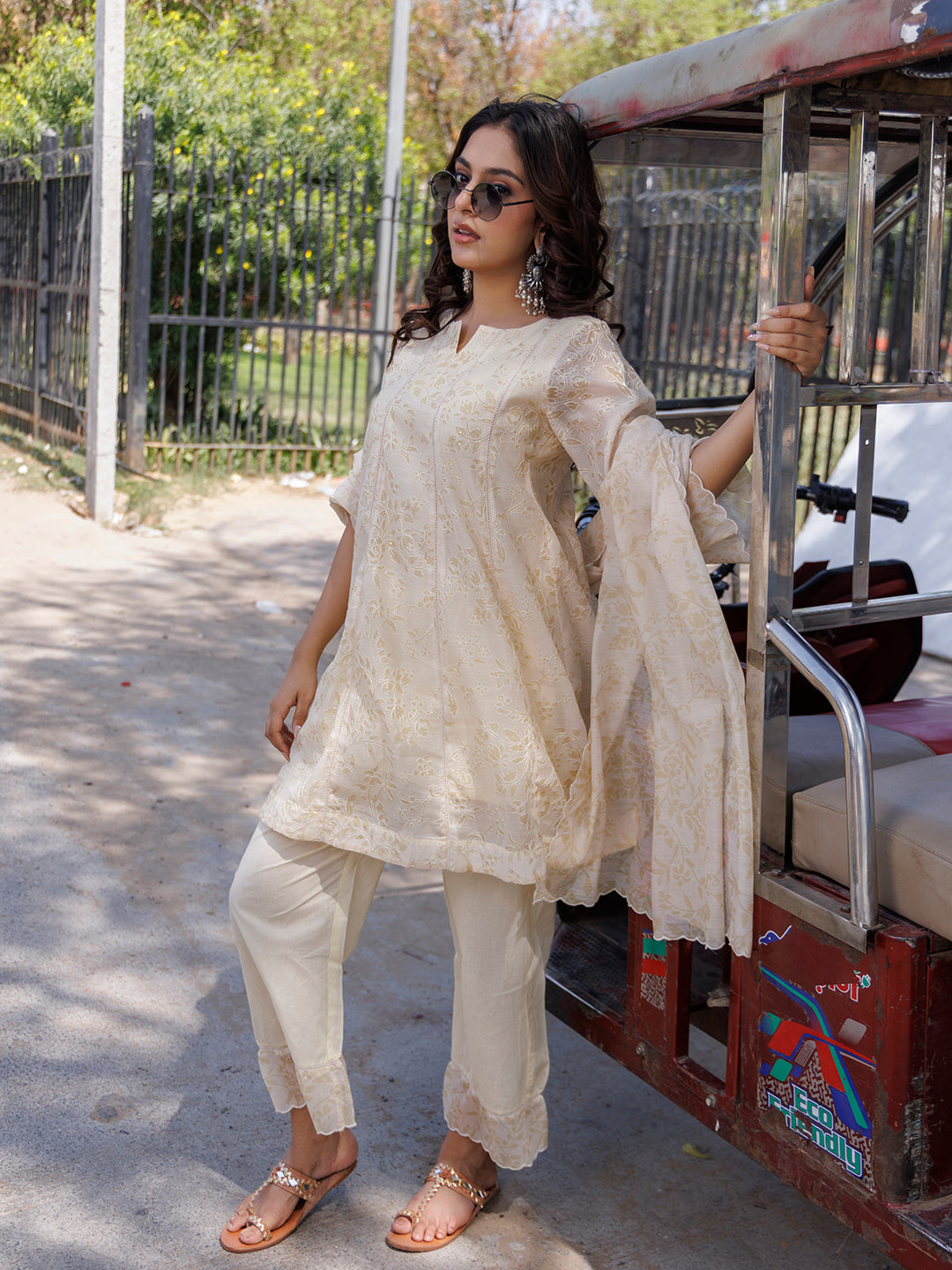 Butter Yellow Chanderi Suit Set