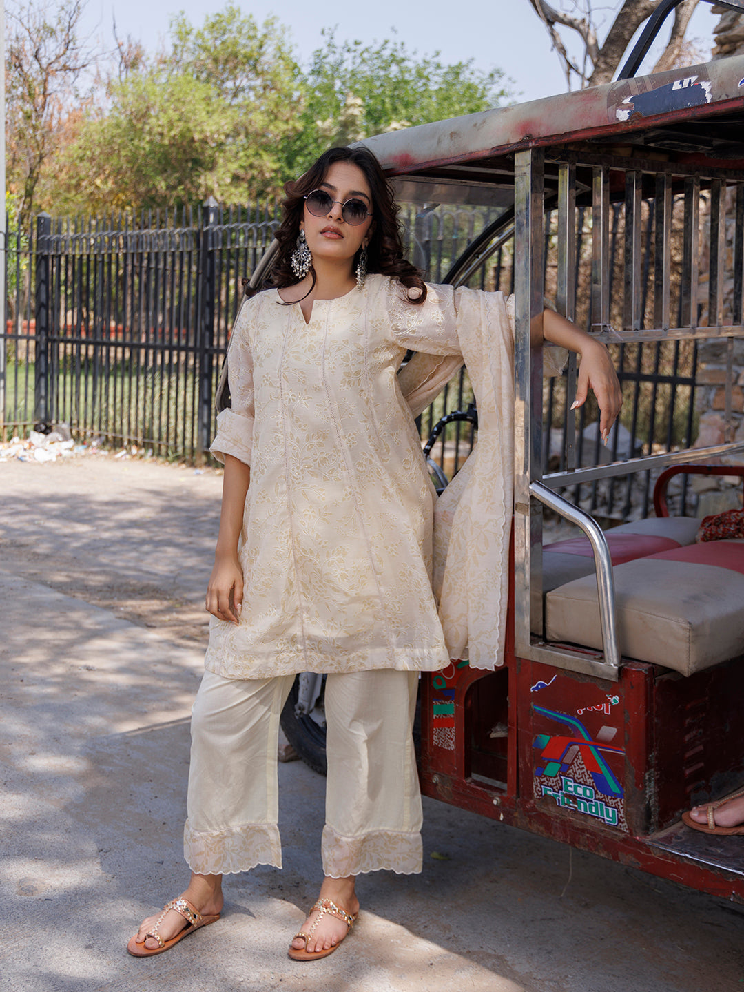 Butter Yellow Chanderi Suit Set