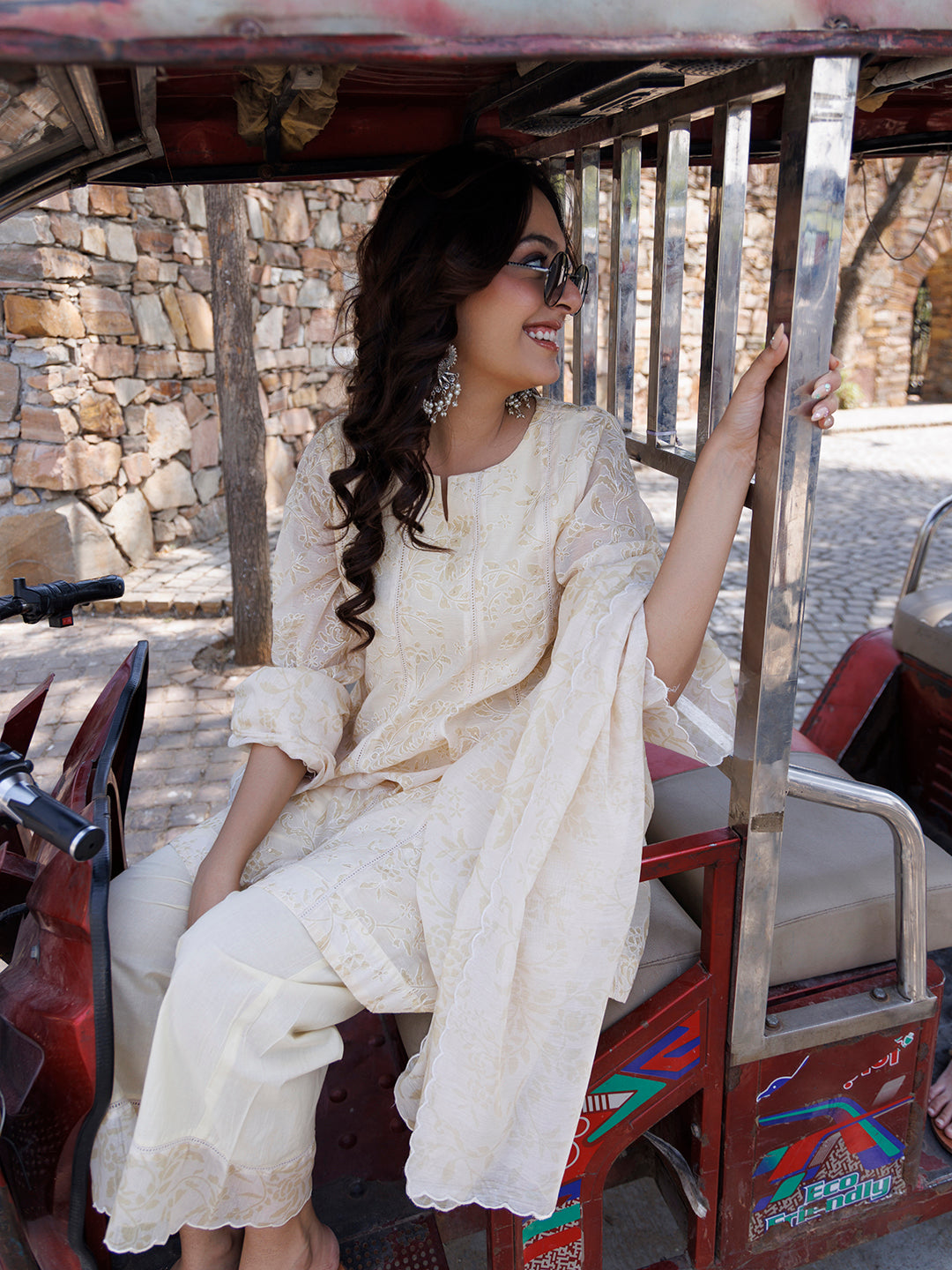 Butter Yellow Chanderi Suit Set