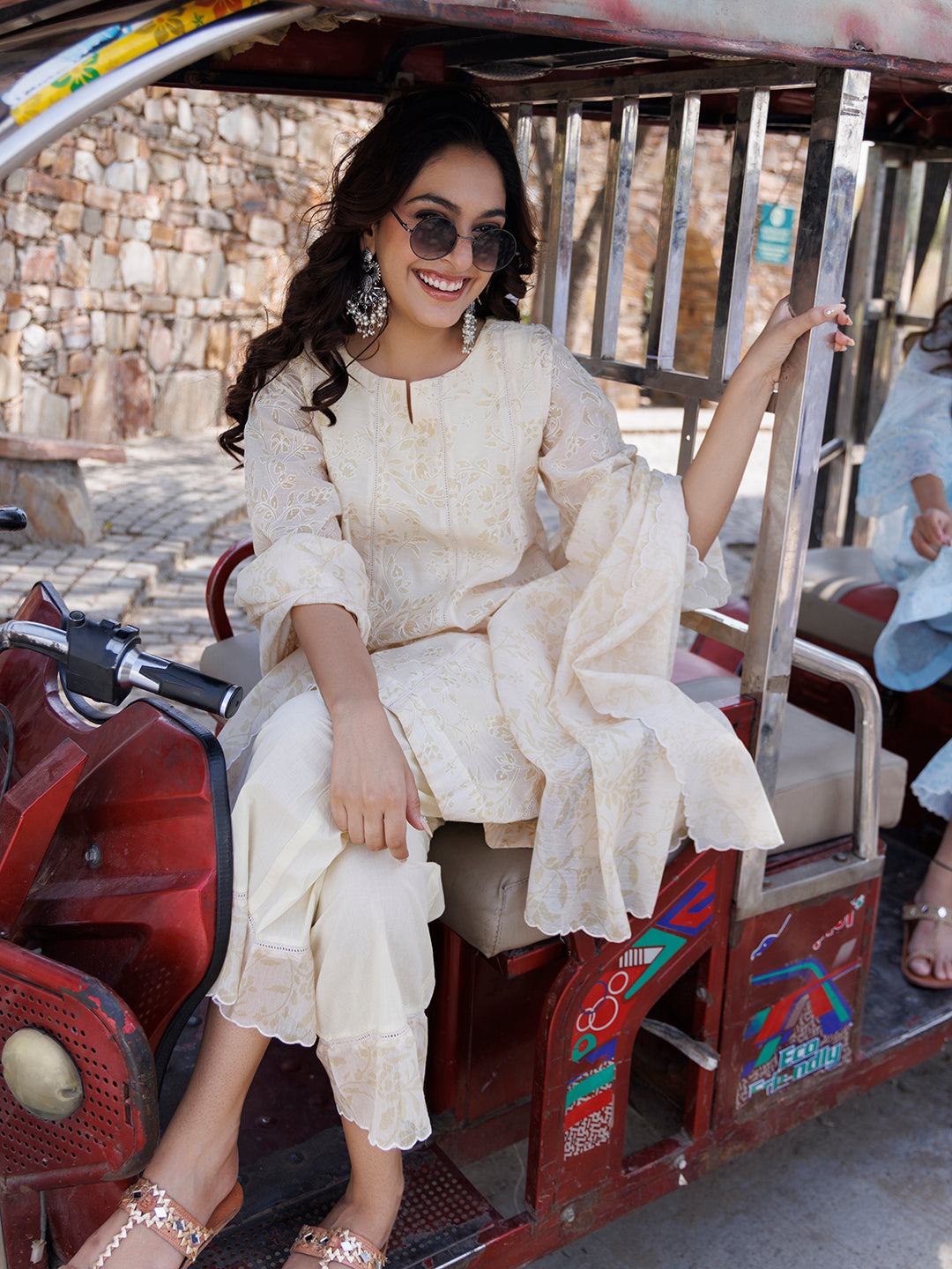 Butter Yellow Chanderi Suit Set