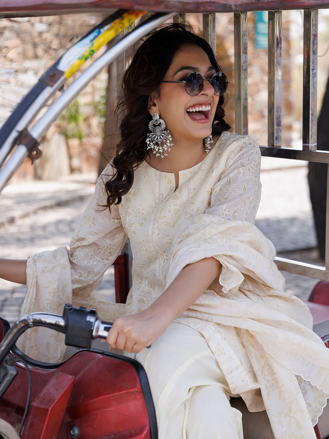 Butter Yellow Chanderi Suit Set
