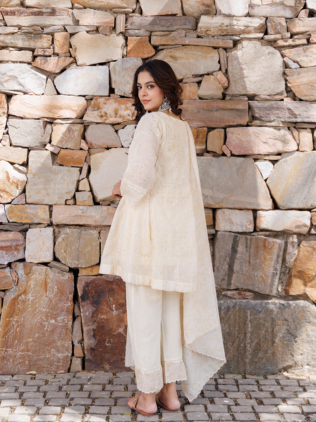 Butter Yellow Chanderi Suit Set