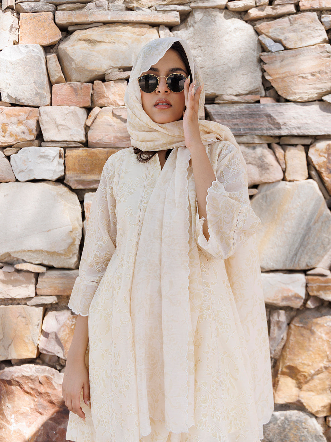 Butter Yellow Chanderi Suit Set