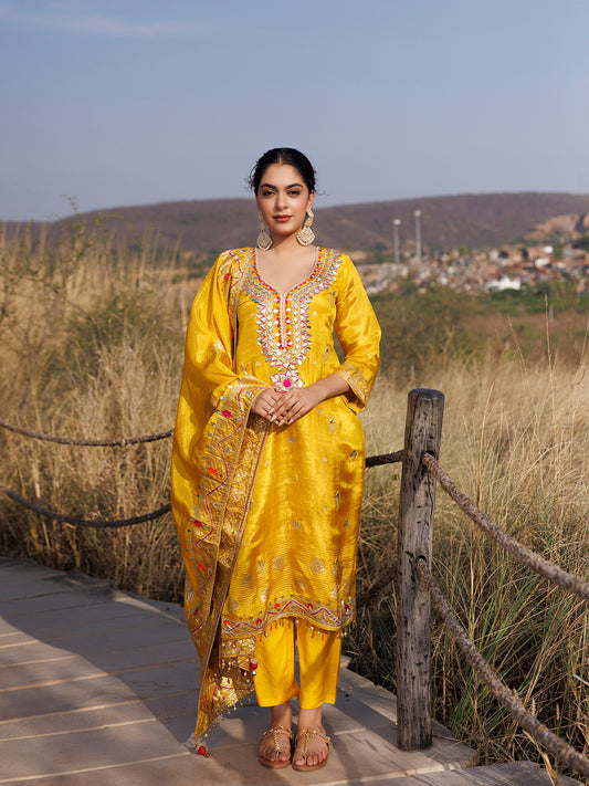 Canary Yellow Tissue Suit Set