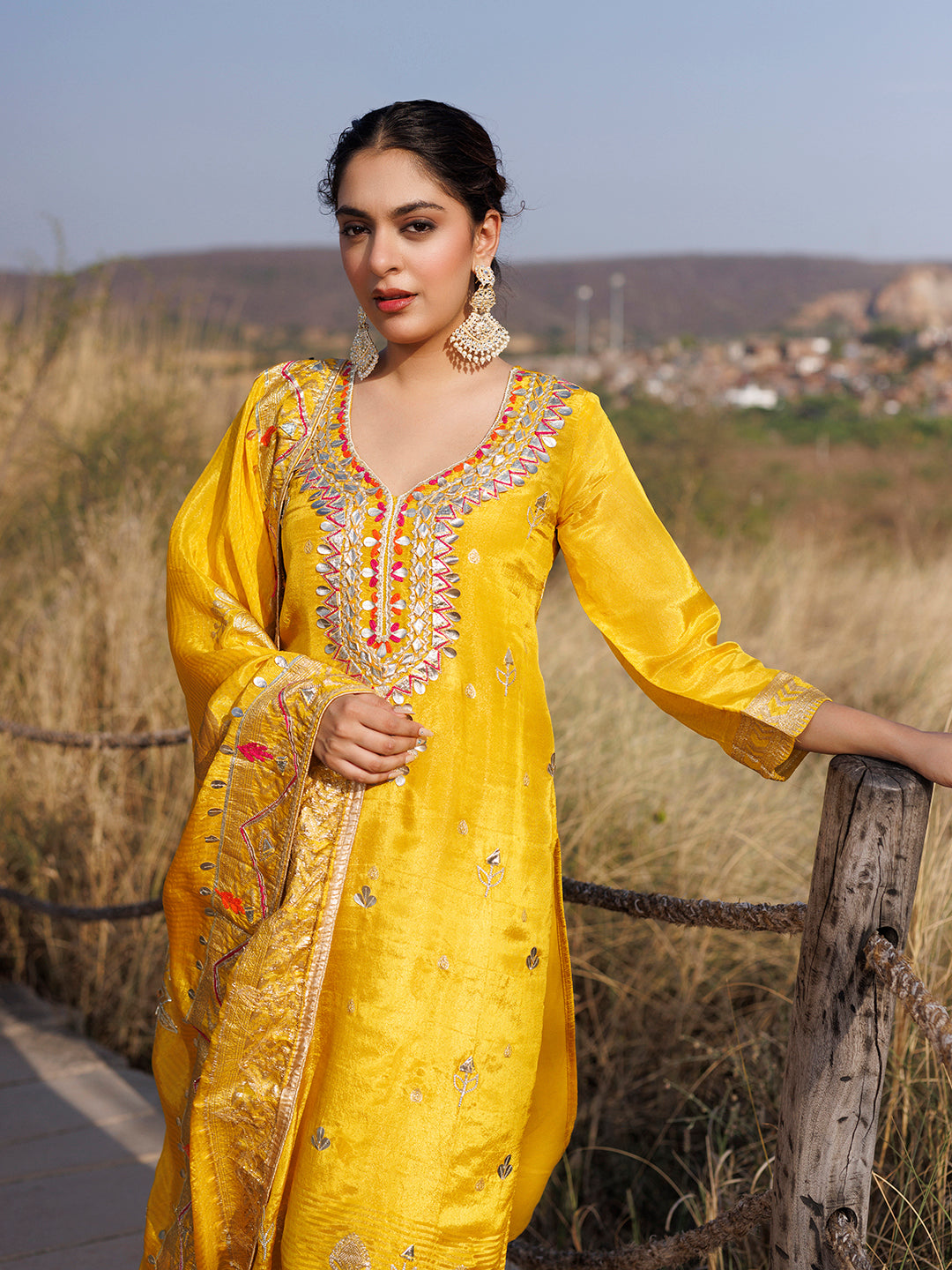 Canary Yellow Tissue Suit Set