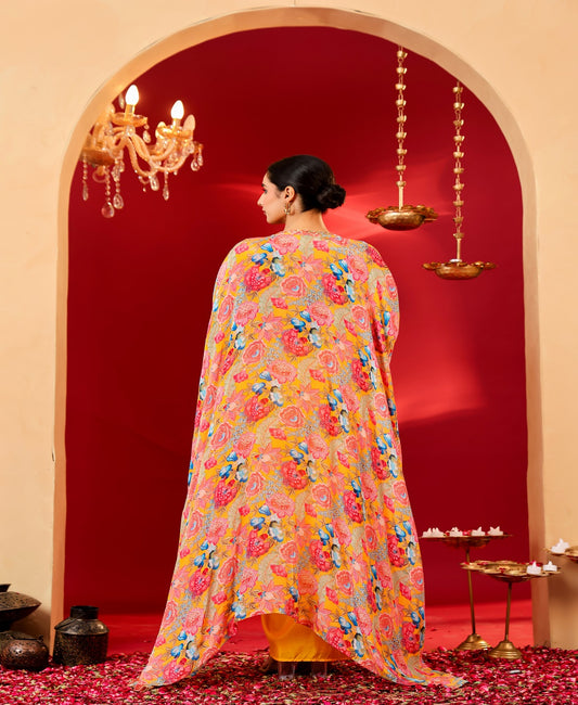 Ragavi Sunlit Bloom Yellow Drape Set